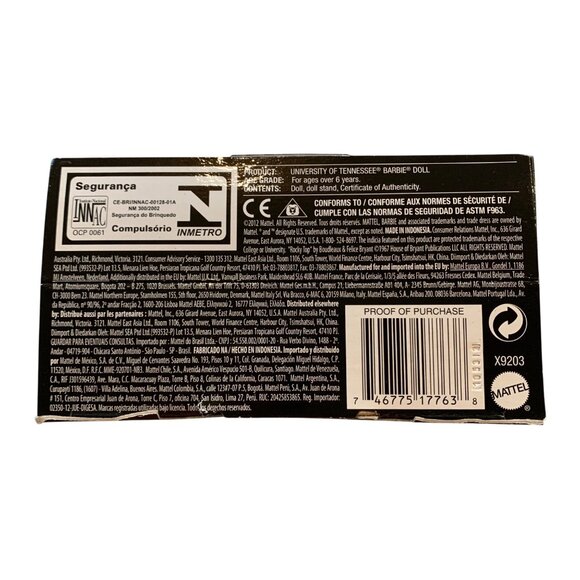 University of Tennessee Cheerleader Barbie Collector Pink Label Go Vols NRFB - Picture 5 of 5